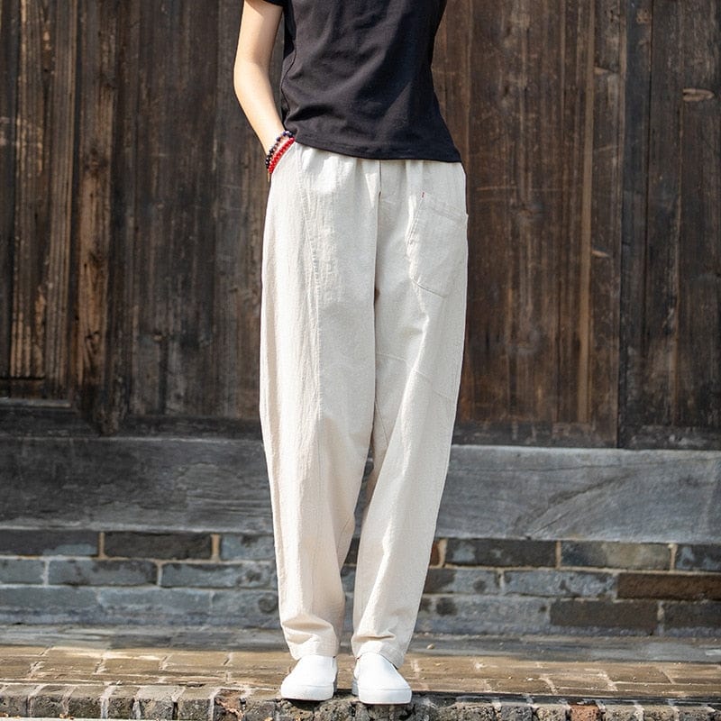 Buddha Trends Hemp / One Size Casual Zen Cotton Linen Pants  | Zen