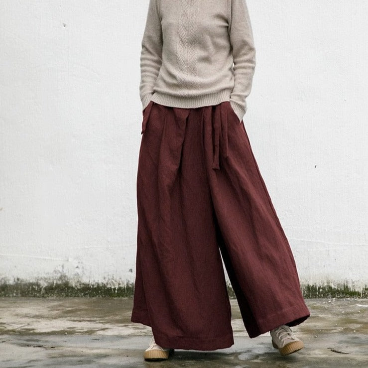 Buddha Trends Linen pants Casual Wide Leg Linen Pants | Lotus