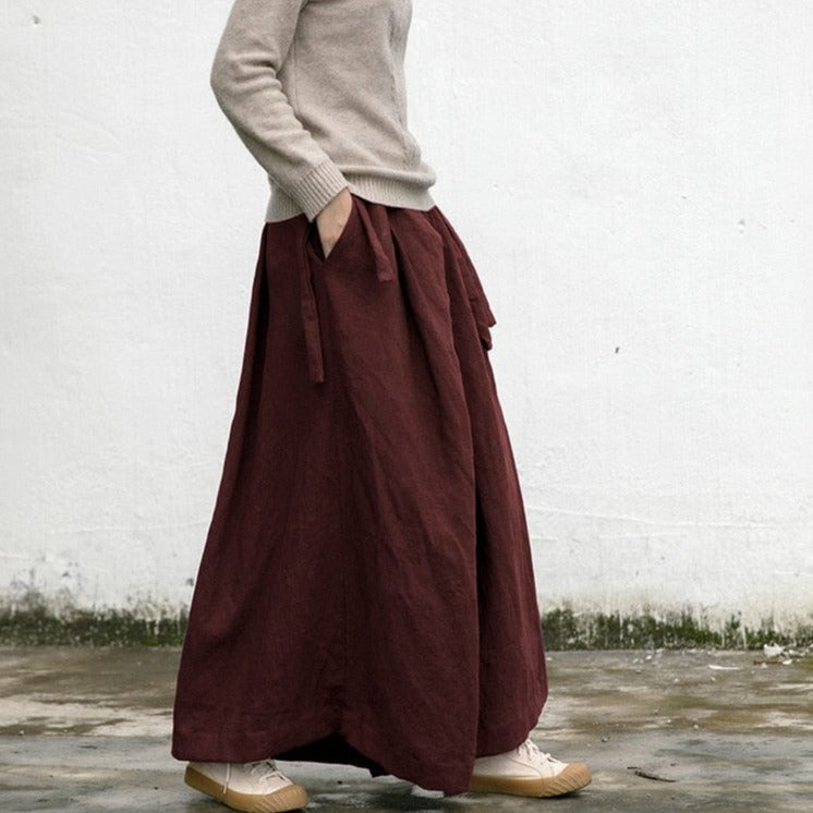 Buddha Trends Linen pants Casual Wide Leg Linen Pants | Lotus