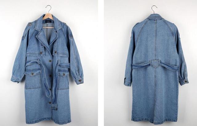 Vintage Bejeweled Studded Denim buy Trench Coat size L oversized