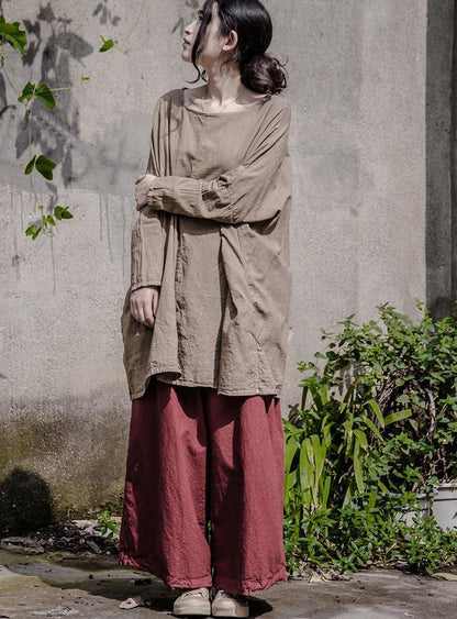 Buddha Trends Loose Linen Palazzo Pants | Lotus