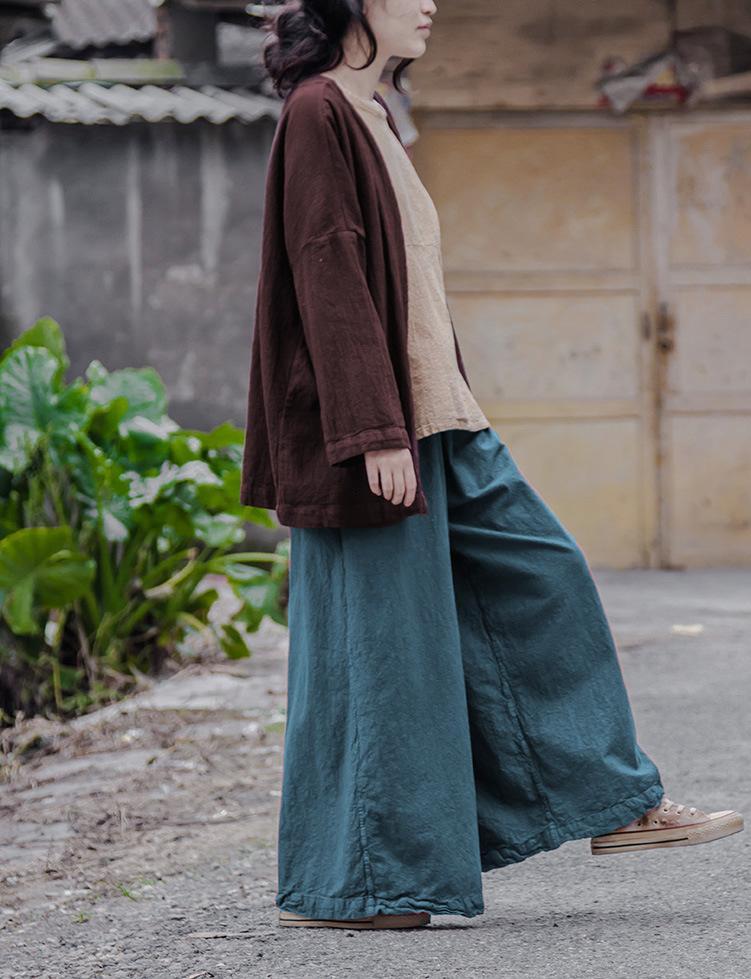 Buddha Trends Loose Linen Palazzo Pants | Lotus