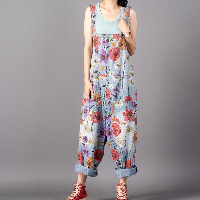 Free People Floral Denim Overall – Buddhatrends