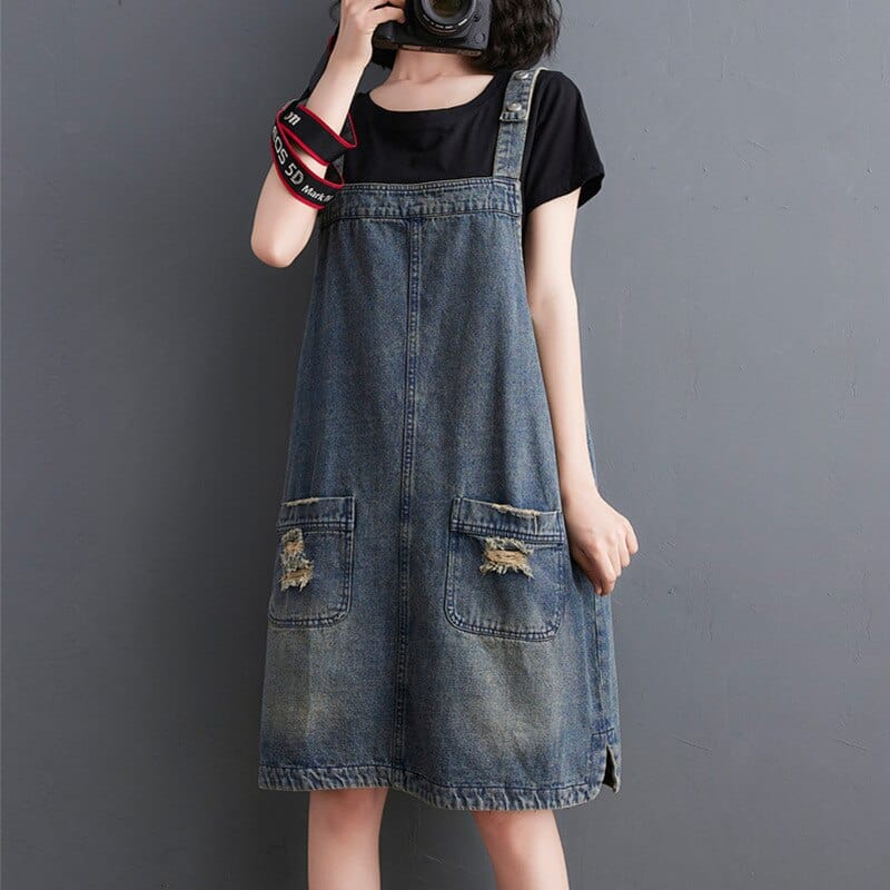 Malibu Distressed Overall Dress – Buddhatrends