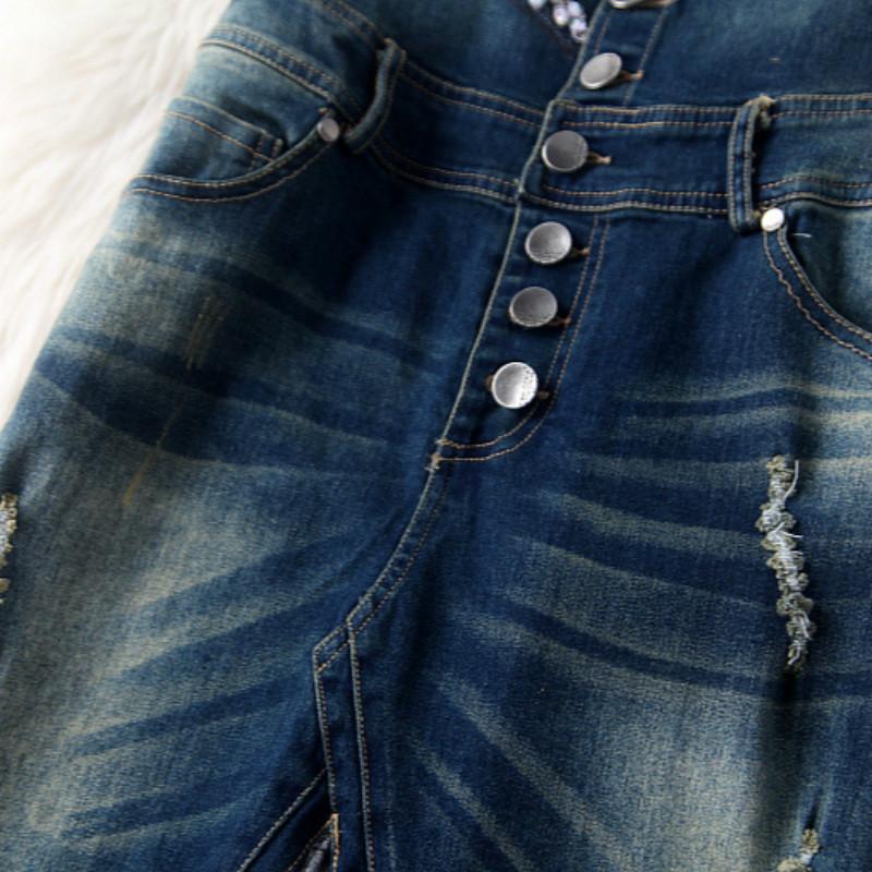 Embroidered Lace Denim Overall Dress Embroidered Lace Denim Overall Dress