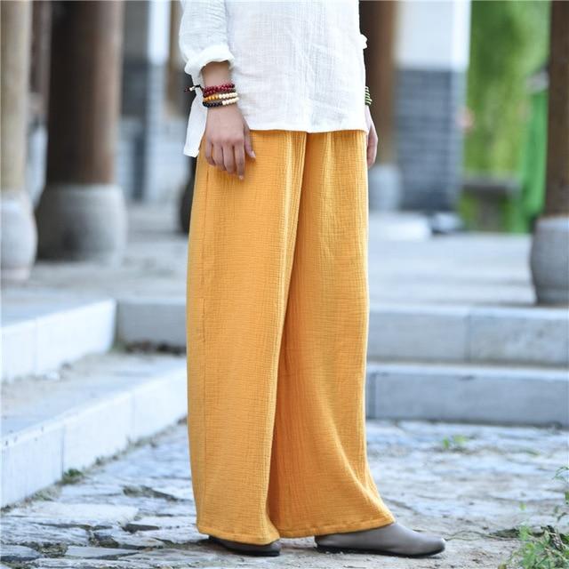 Buddha Trends Pants Clarity Wide Leg Linen Palazzo Pants  | Zen