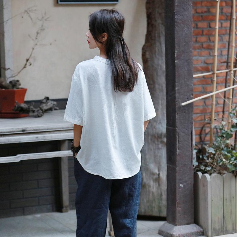 Petite Cotton Linen T-Shirt With Pockets  | Zen