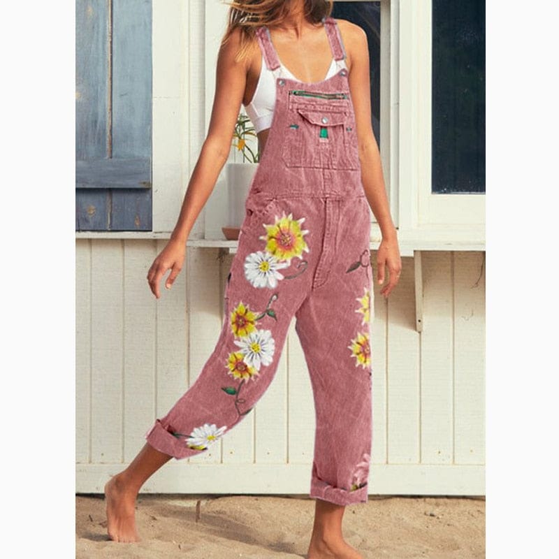 Hippie Peace Floral Denim Overall – Buddhatrends