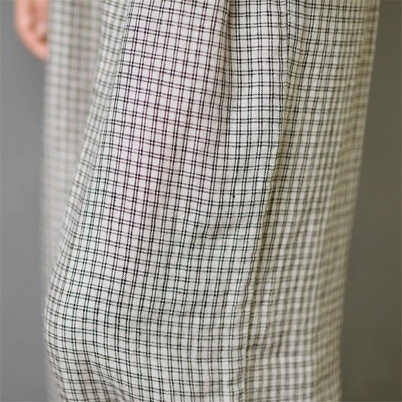 Buddha Trends Plaid Linen Palazzo Pants