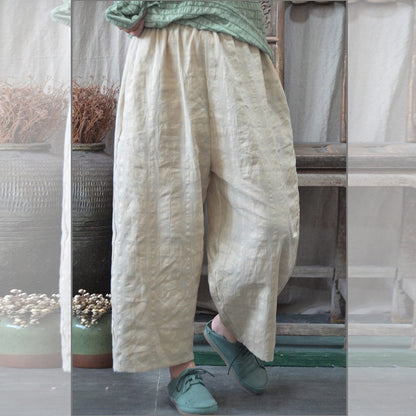 Buddha Trends Plaid Linen Pants  | Zen