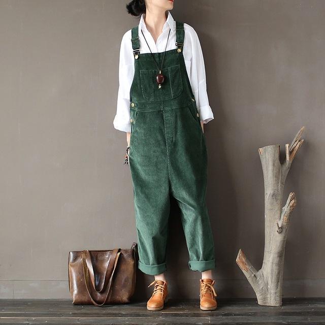 Buddha Trends Plus Size 90s Corduroy Overalls