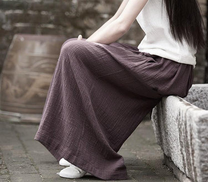 Buddha Trends Plus Size Flowy Linen Palazzo Pants  | Zen