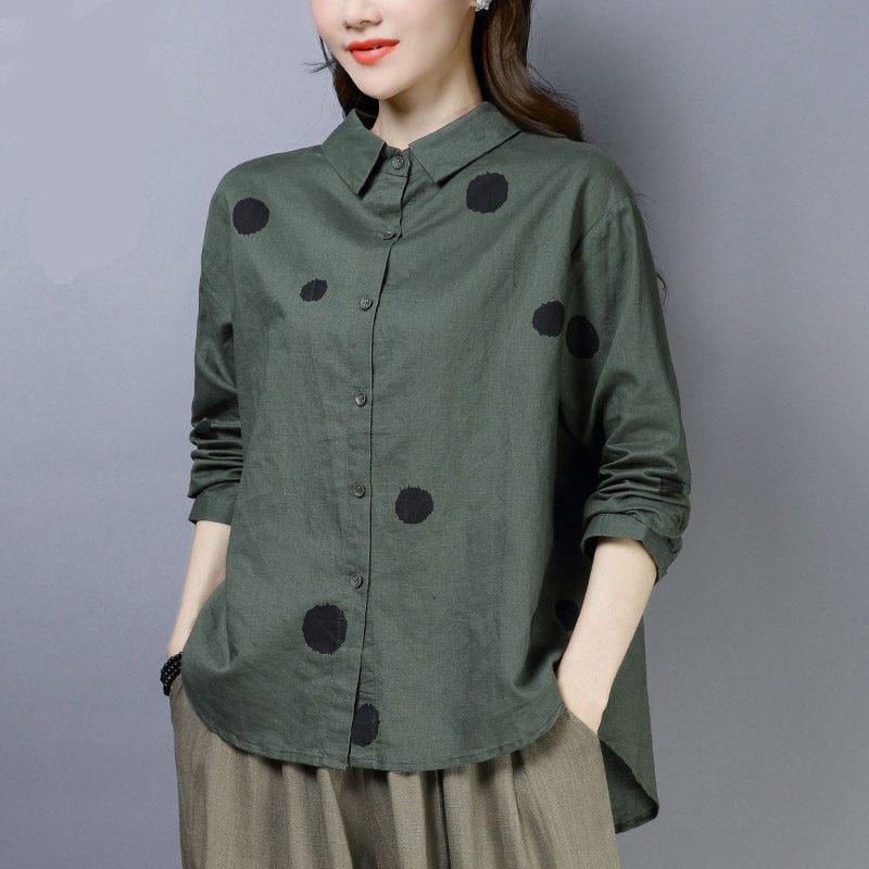 Buddha Trends Polka Dot Hipster Blouse