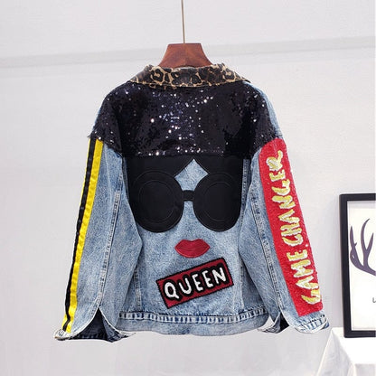 Buddha Trends Queen Patchwork Embroidered Denim Jacket