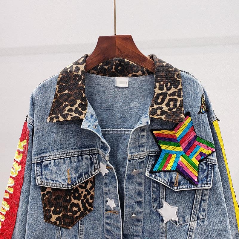 Buddha Trends Queen Patchwork Embroidered Denim Jacket