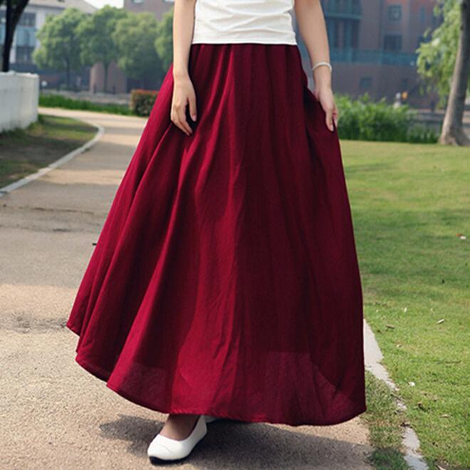 Buddha Trends Skirts Cotton and Linen Maxi Skirts
