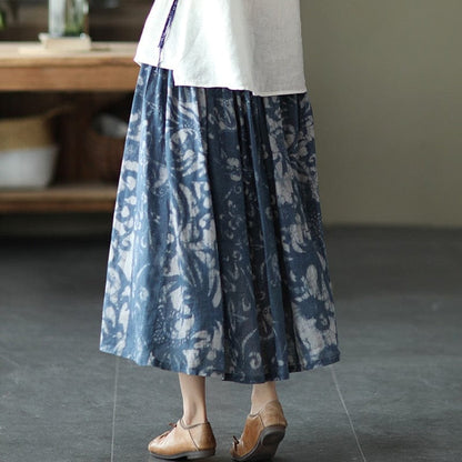 Buddha Trends Skirts Solid Retro Linen Skirts  | Zen