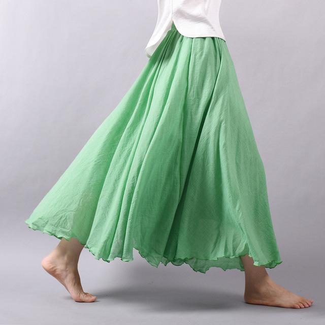 Buddha Trends Skirts Green / M Flowy and Free Chiffon Maxi Skirt