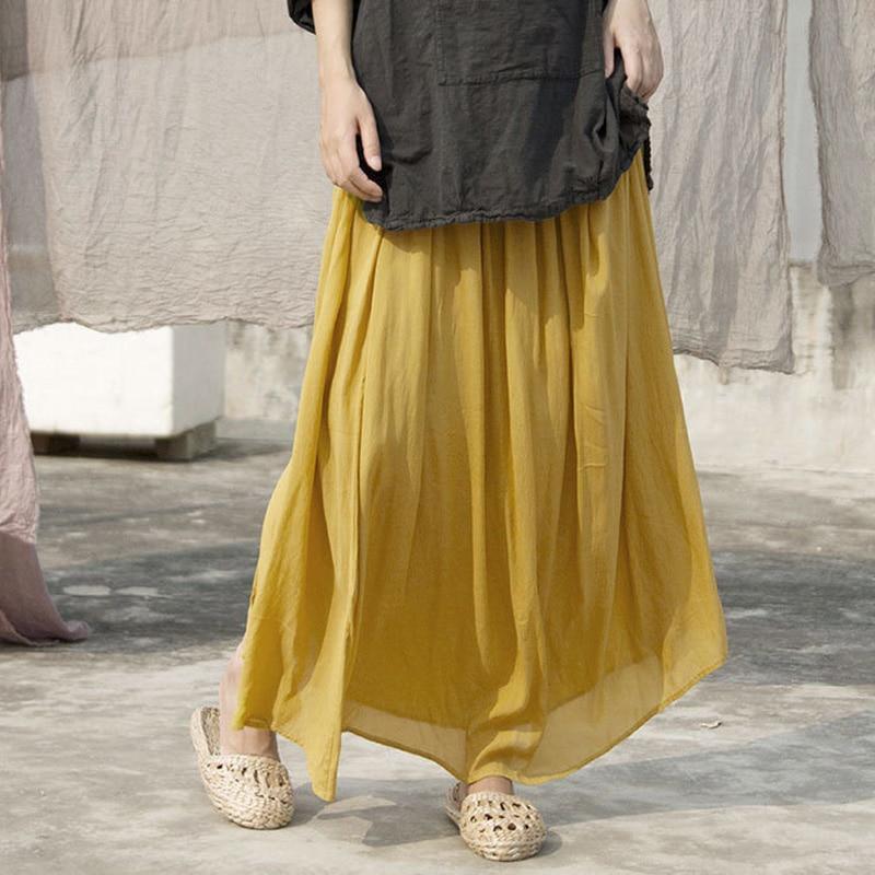 Buddha Trends Skirts One Size / Yellow Pleated Vintage Yellow Skirt | Lotus