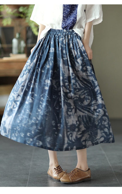 Buddha Trends Skirts Solid Retro Linen Skirts  | Zen