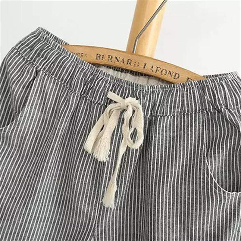 Buddha Trends Striped Cotton Linen Pants  | Zen