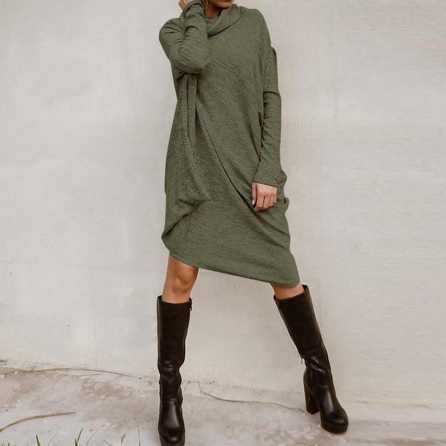 Buddha Trends Sweater Dresses Army green / XL Casual Chic Vibe Sweater Dress