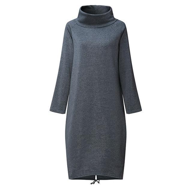 Plus Size Oversized Turtleneck Sweater Dress – Buddhatrends