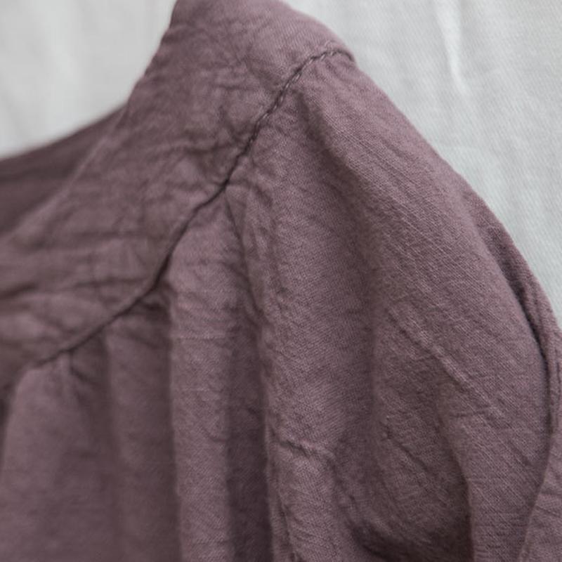 Buddha Trends Tops Loose Batwing Sleeve Linen T-Shirt | Lotus