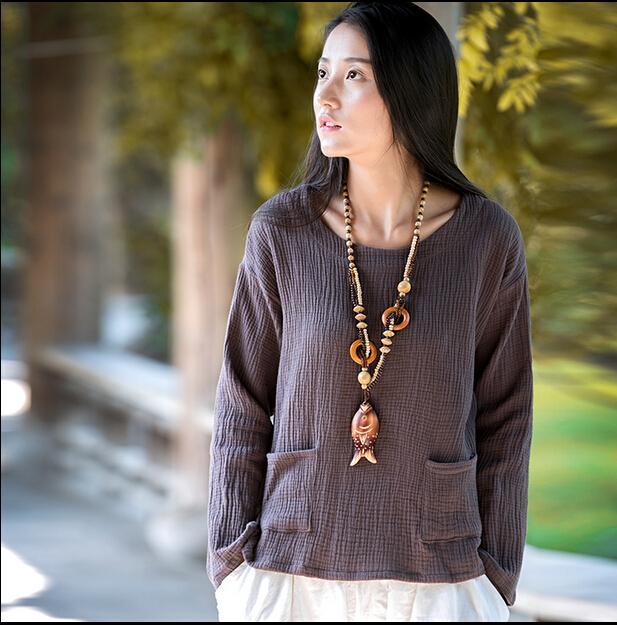 Buddha Trends Tops Zen Linen Shirts With Pockets  | Zen