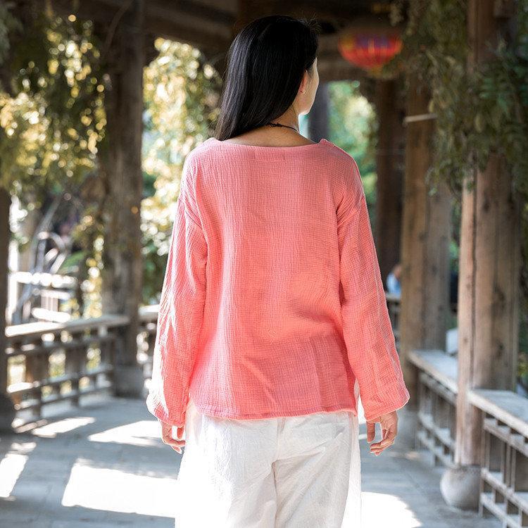 Buddha Trends Tops Zen Linen Shirts With Pockets  | Zen