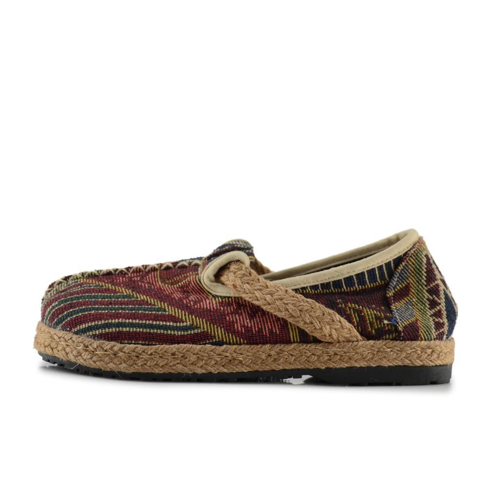 Vintage Embroidered Cotton Linen Loafers