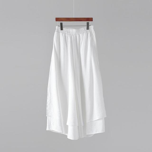 Buddha Trends White / One Size Flowy 3/4 Length Palazzo Pants | Zen