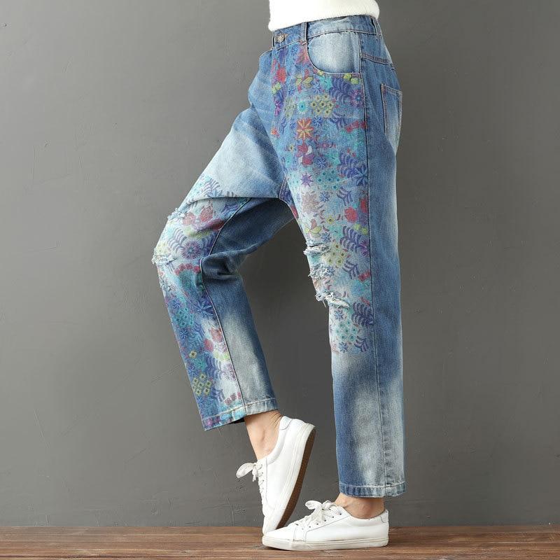 Funky Vibes Loose Floral Jeans