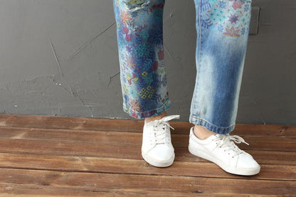 Funky Vibes Loose Floral Jeans