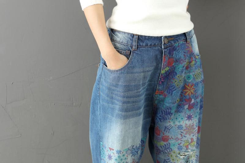 Funky Vibes Loose Floral Jeans