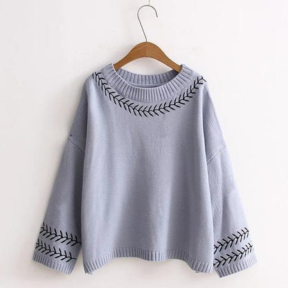Embroidered Knitted Pullover