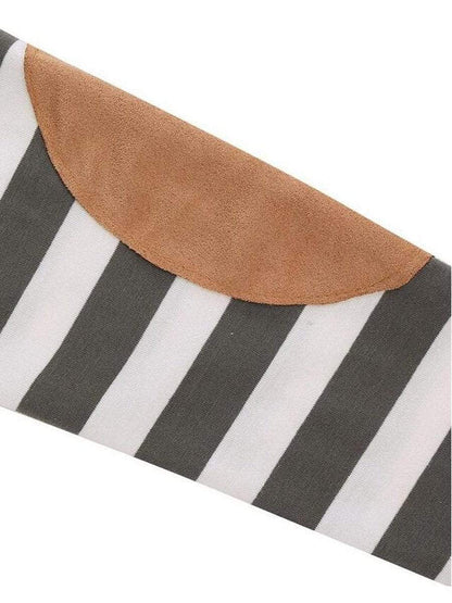 Elbow Patch Striped Cardigan