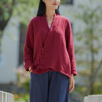 Buddha Trends Yoko Cotton Linen Cardigan | Zen
