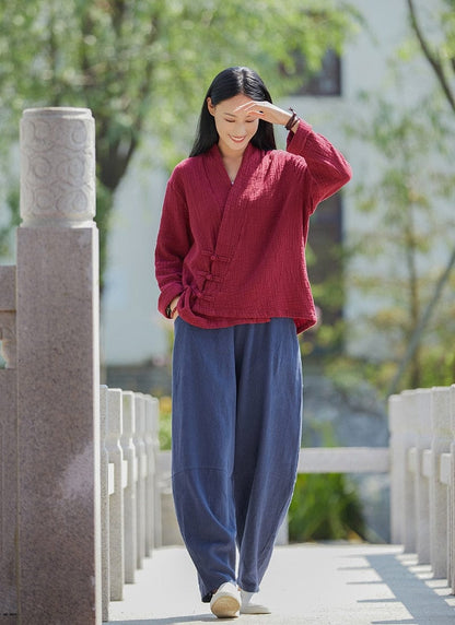 Buddha Trends Yoko Cotton Linen Cardigan | Zen