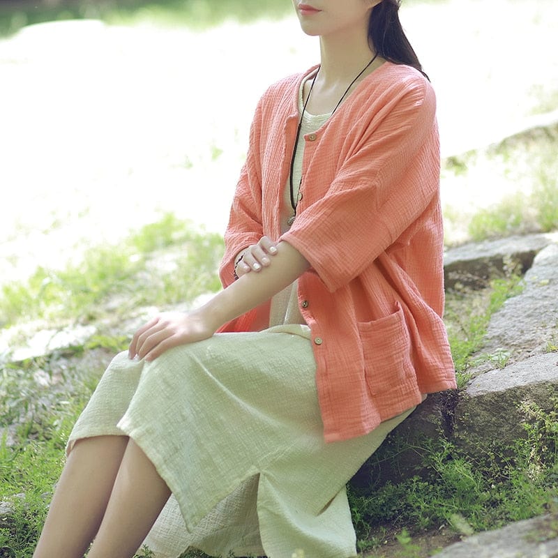 Buddha Trends Zen Cotton Linen Blouse | Zen