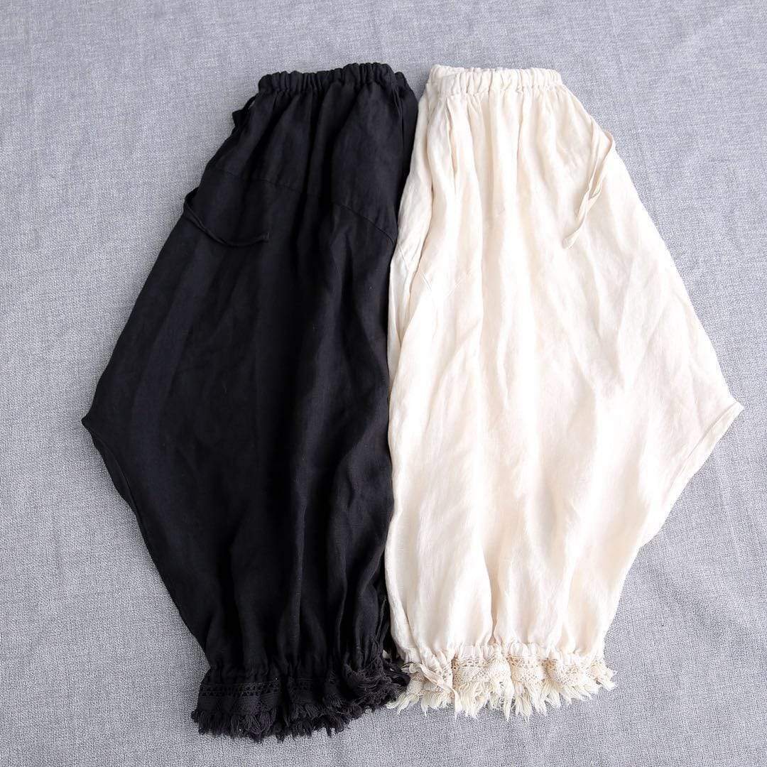 Buddha Trends Zen Cotton Linen Fringed Pants | Zen