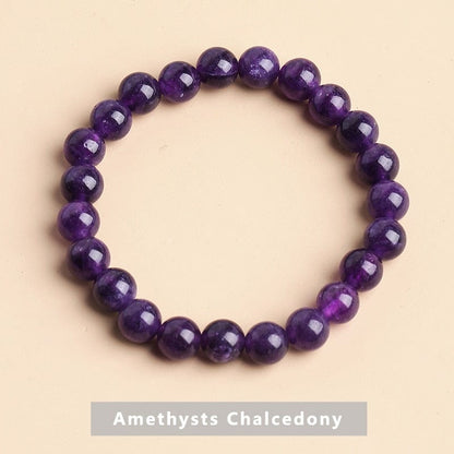 Buddhatrends Amethysts Chalcedony / 6mm june JD Natural Myanmar Green Jade Bracelet 6/8/10MM Beads Temperament Jewelry Gems Accessories Gifts Wholesale Bracelet For Women