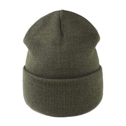 Buddhatrends Army Green Knitted Autumn Beanie Hats