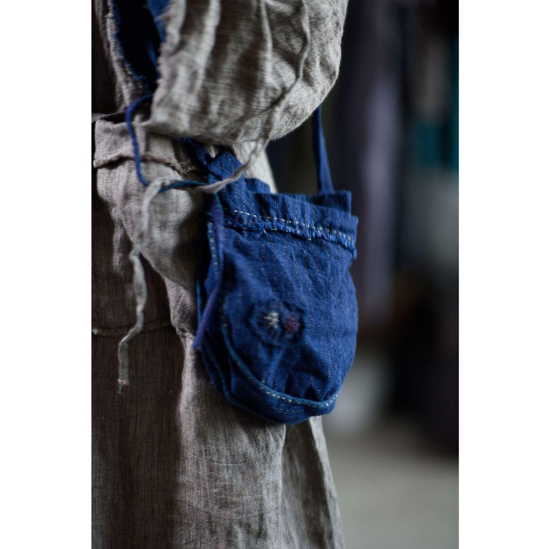 Buddhatrends Bags Blue Linen Convertible Bag | Zen