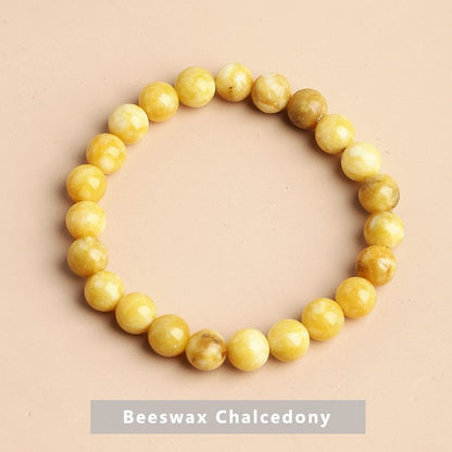 Buddhatrends Beeswax Chalcedony / 6mm Temperament Natural Green Jade Bracelet