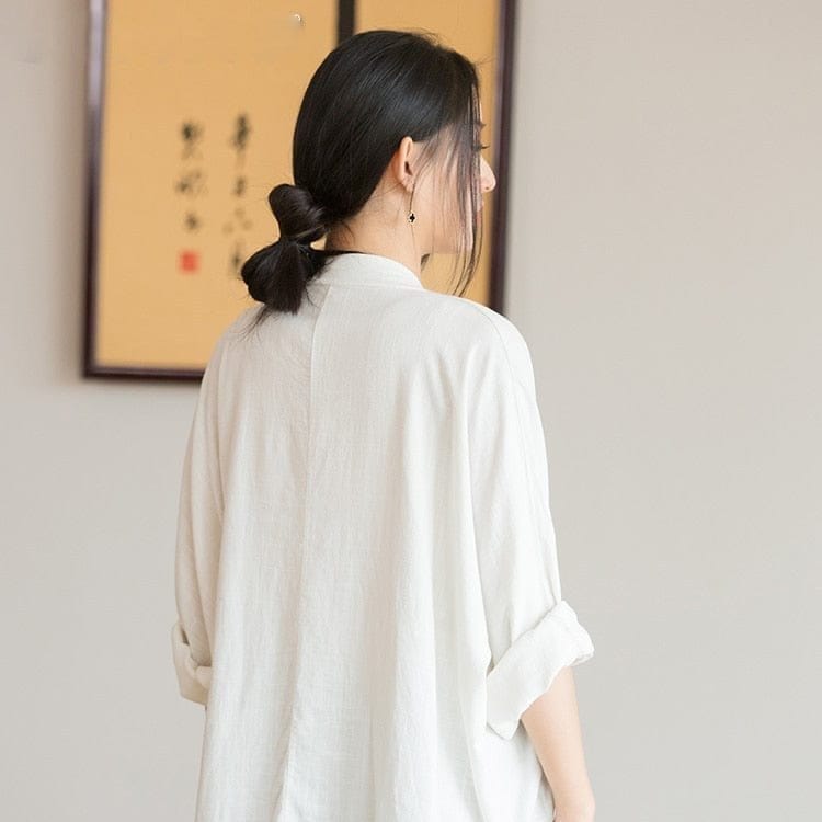 Buddhatrends Blouse Summer Linen Loose Blouse