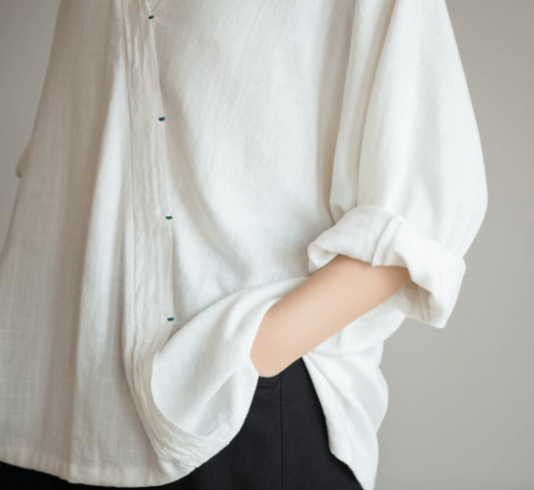 Buddhatrends Blouse Summer Linen Loose Blouse