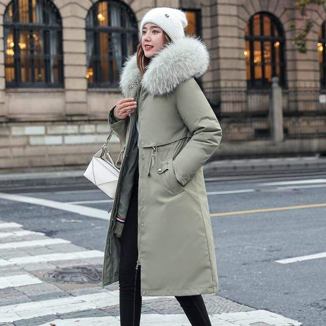 Buddhatrends Coat Army Green / M Amina  Cotton Padded Coat