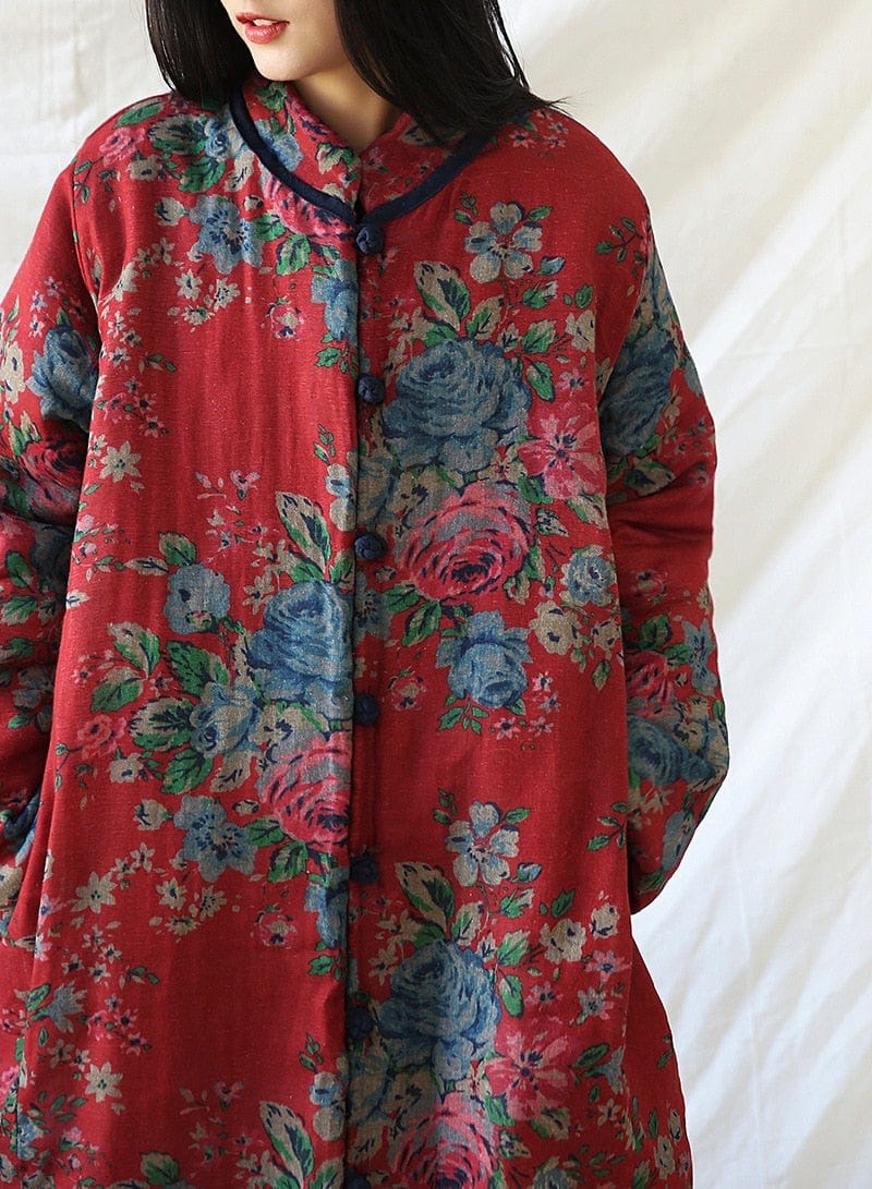 Buddhatrends Coat Aviana Cotton Linen Printed Coat