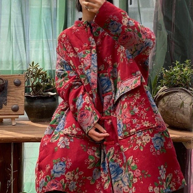 Buddhatrends Coat Rivka Printed Floral Coat